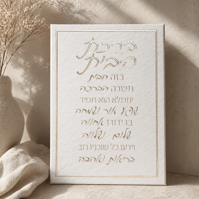 ברכת הבית קנווס - שילוב זהב