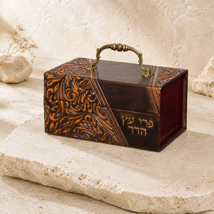קופסת אתרוג יוקרתית דגם עלים