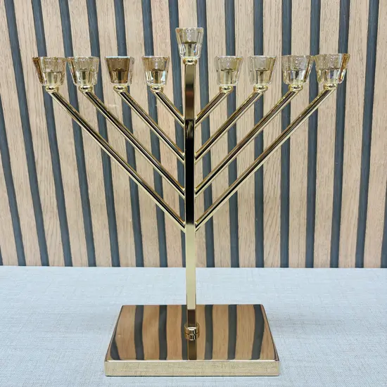 חנוכיה חב"ד מהודרת רוז גולד 36 ס"מ