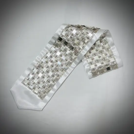 עטרה לטלית כסף טהור 4 שורות - ריבוע