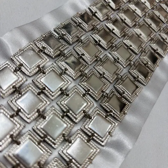 עטרה לטלית כסף טהור 4 שורות - ריבוע