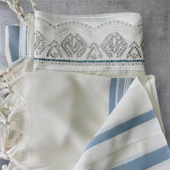 טלית סברובסקי יוקרתית לחתן דגם "כתר"