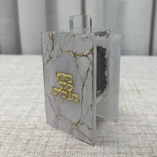 כלי לבשמים מעוצב להבדלה דגם "שיש זהב"