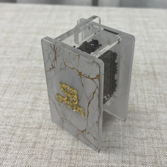 כלי לבשמים מעוצב להבדלה דגם "שיש זהב"