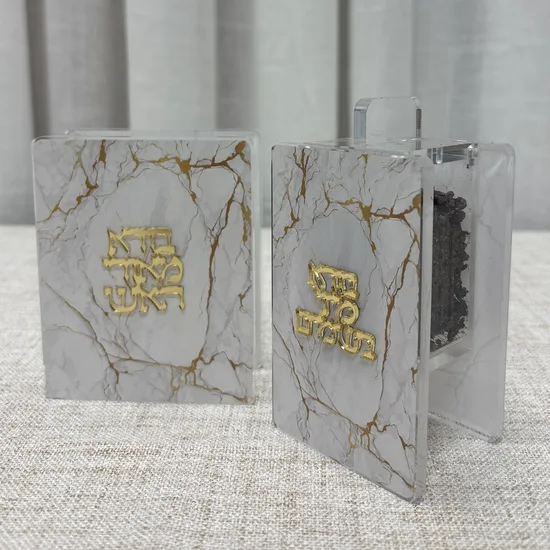 סט הבדלה מעוצב דגם "שיש זהב"