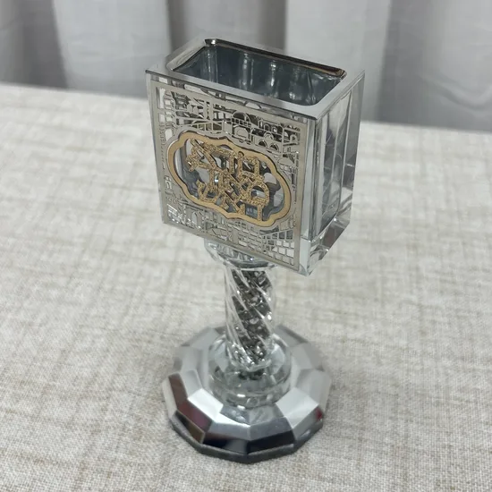 מעמד לנר הבדלה קריסטל דגם "ירושלים"