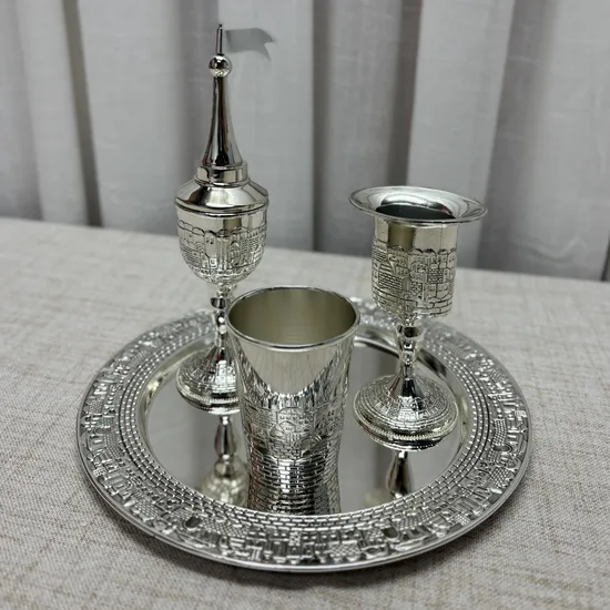 סט הבדלה יוקרתי כסף דגם "הידור"