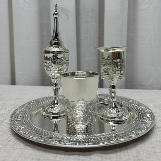 סט הבדלה יוקרתי כסף דגם "הידור"