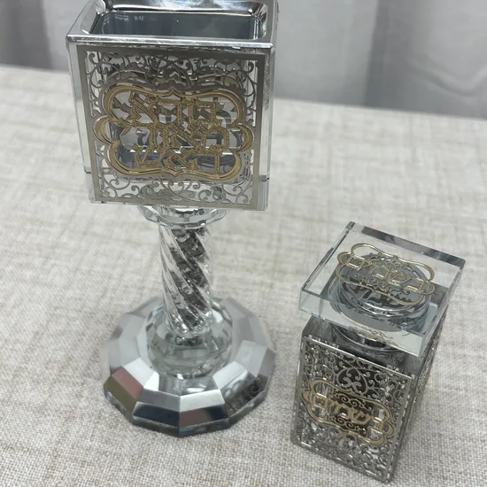 סט הבדלה קריסטל דגם "עיטורים"