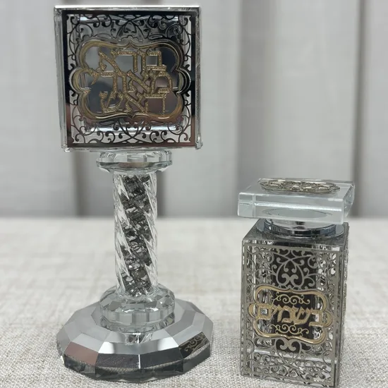 סט הבדלה קריסטל דגם "עיטורים"