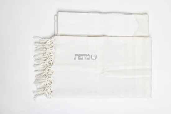 טלית צמר בית יוסף יוקרתית דגם "מוסף" לבן