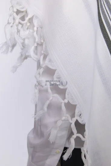 טלית צמר יוקרתית דגם "הלל" אפור