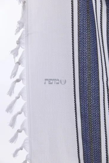 טלית יוקרתית לחתן דגם "הללויה" כחול שחור