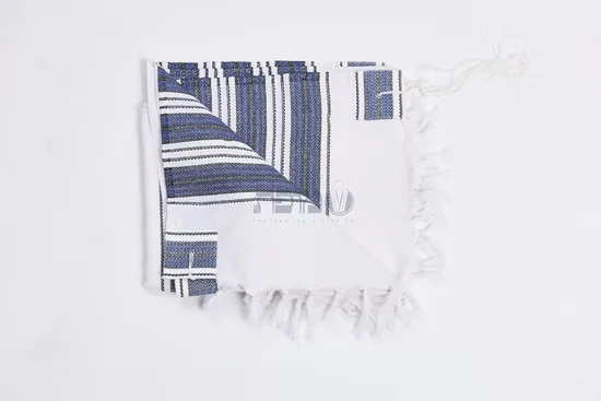 טלית יוקרתית לחתן דגם "הללויה" כחול שחור