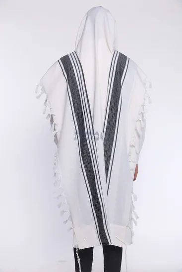 טלית לחתן דגם "הללויה" שחור