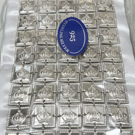 עטרה לטלית מכסף טהור דגם כתר - 5 שורות
