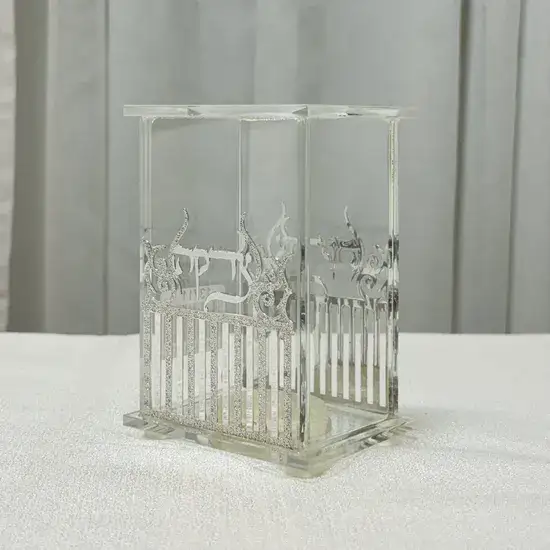 קופת צדקה מפוארת ויוקרתית קריסטל בשילוב טס כסף