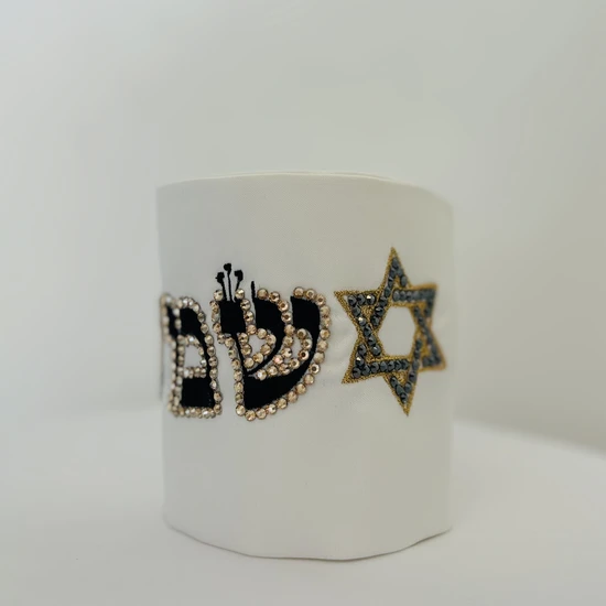 עטרה יוקרתית לטלית משובצת אבני סברובסקי SWAROVSKI "שמע ישראל"