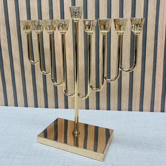 חנוכיה מהודרת רוז גולד 36 ס"מ