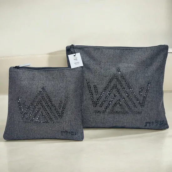 כיסוי לטלית ותפילין - שילוב סברובסקי SWAROVSKI דגם "קראון"