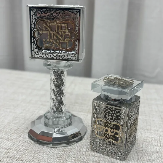 סט הבדלה קריסטל דגם "עיטורים"