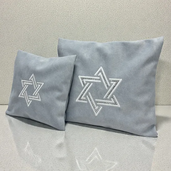 סט כיסויים לטלית ותפילין בשילוב סברובסקי SWAROVSKI דגם "מגן דוד"