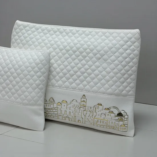 סט כיסויים לטלית ותפילין דגם "ירושלים זהב"