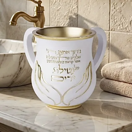 נטלה יוקרתית מאבן - פנינה וזהב