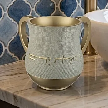 נטלה לנטילת ידיים דגם ג'ינס בשילוב זהב