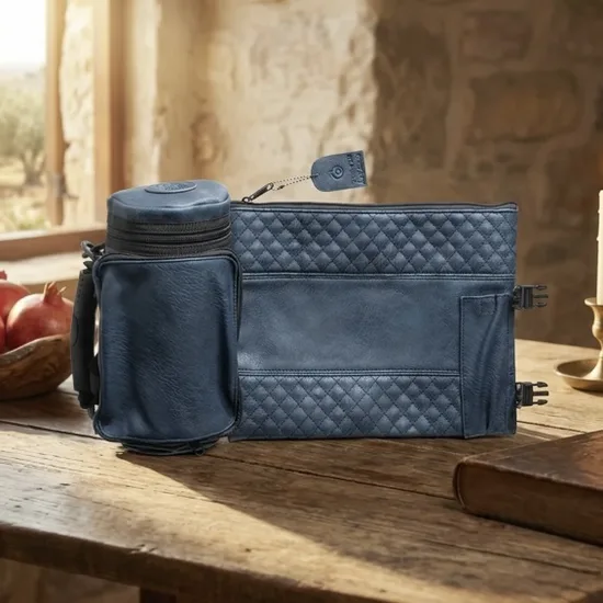 תפידנית טרמית איכותית - דמוי עור - כחול כהה