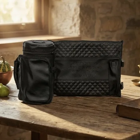 תפידנית טרמית איכותית דמוי עור - שחור "יברכך"