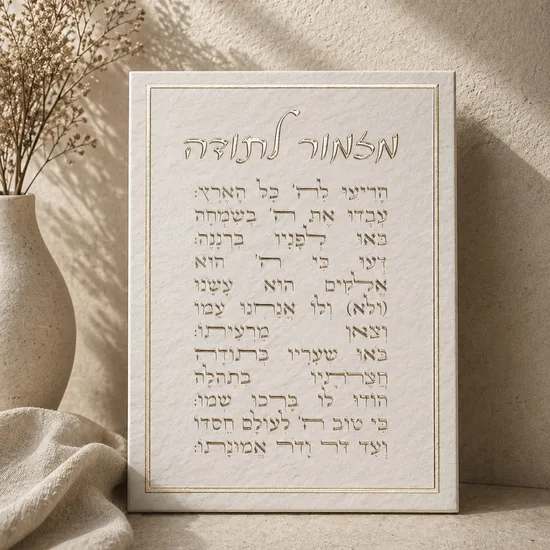 מזמור לתודה קנווס - שילוב זהב