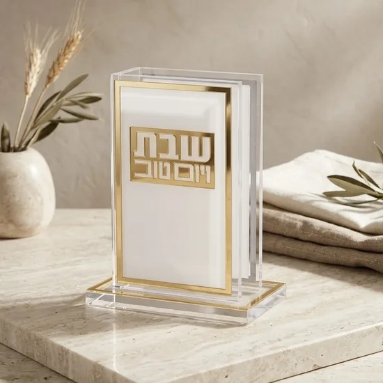 מעמד לגפרורים אקריליק - שילוב זהב