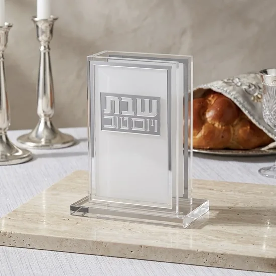 מעמד לגפרורים אקריליק שילוב כסף
