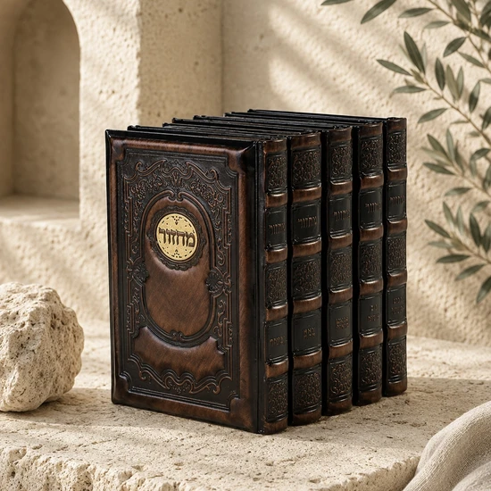 סט מחזורים עור אמיתי דגם הדר - ברונזה