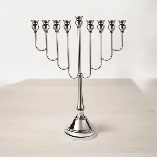 חנוכיה מעוצבת כסף 64 ס"מ
