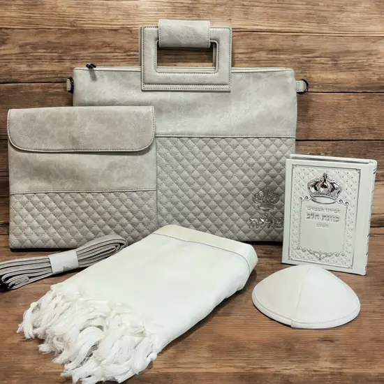 סט יוקרה וקדושה לגבר דגם כתר כסף