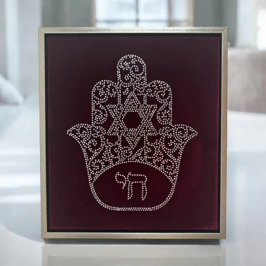 ציור קריסטל סברובסקי SWAROVSKI - חמסה ומגן דוד