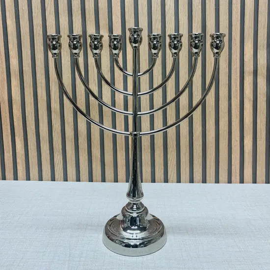חנוכיה יוקרתית כסף 49 ס"מ